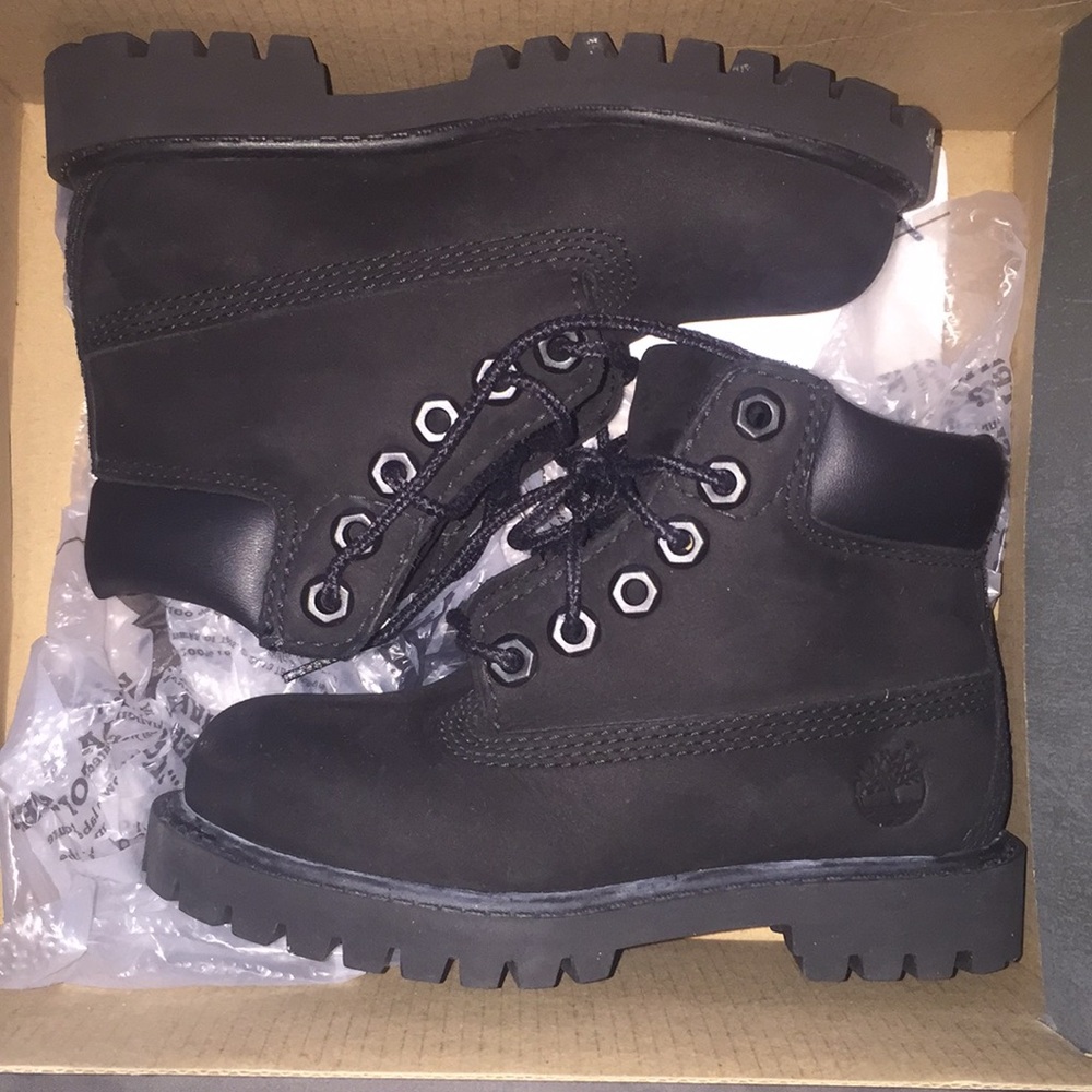 Black toddlers construction boots